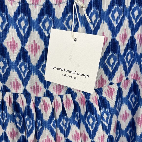 NWT Beach Lunch Lounge Blue Kaylee Sleeveless Peplum Top - Moroccan Tile -Size S - Picture 5 of 11